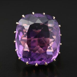 14K Gold 24.66 Carat Amethyst Ring